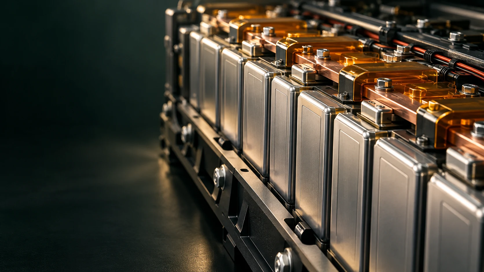Battery cell assembly with copper interconnections; illustrative concept