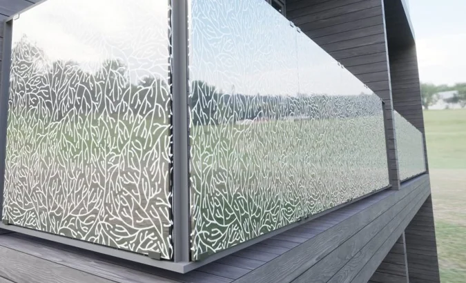 Concept of solar generation integrated into an elegant residential balcony